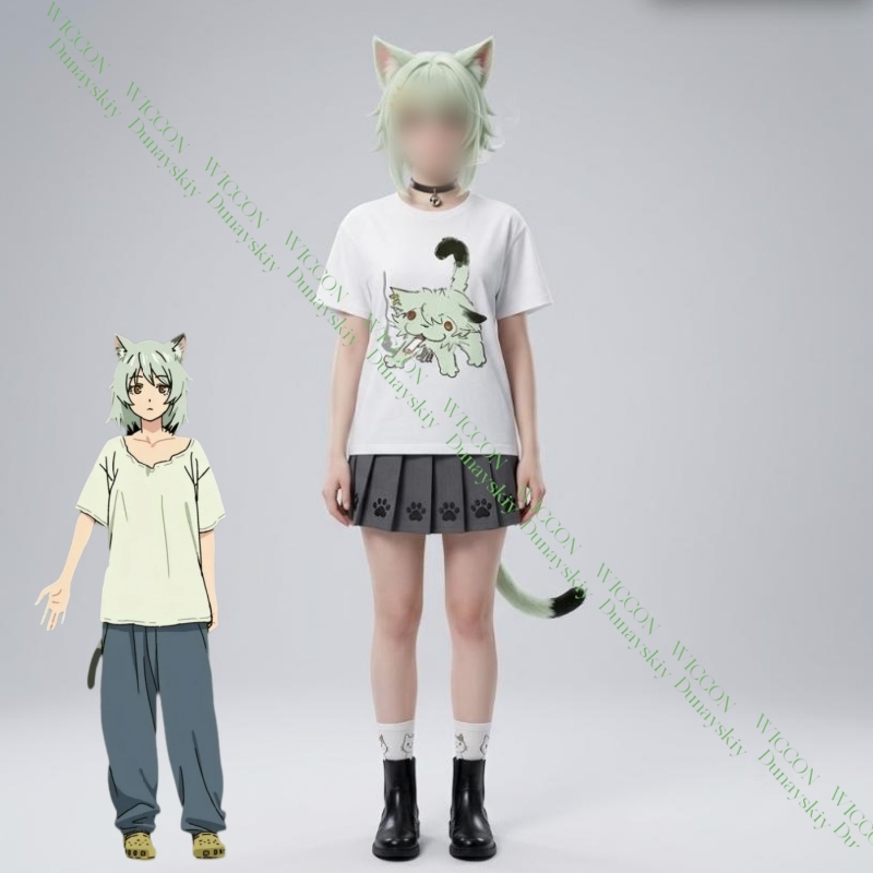 Anime Merchandise Shirt - Chainsmoker Cat Yaniko Satou Sevimli Baskılı