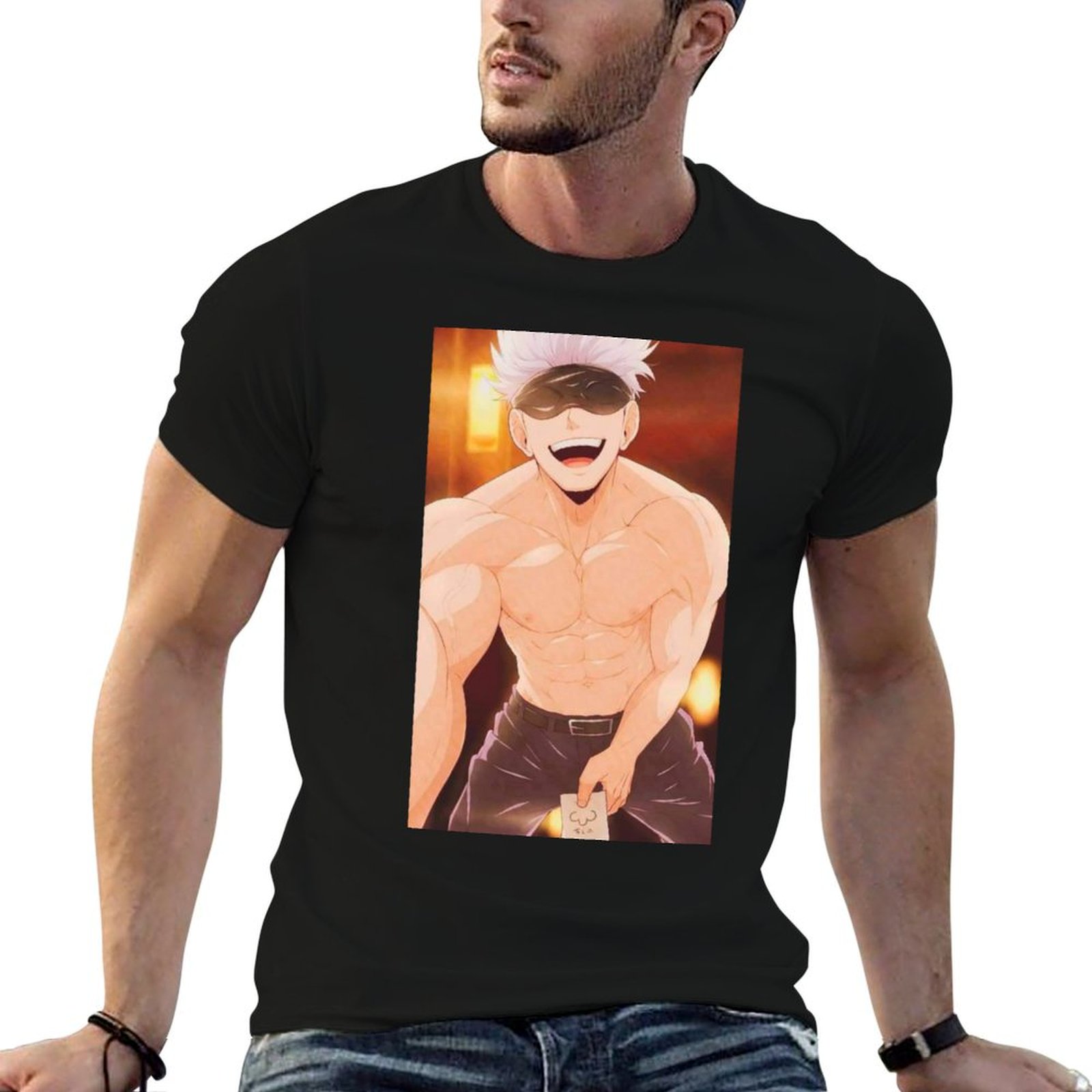Anime Merchandise Shirt - Gojo Satoru Ürünleri Erkekler için tişörtler