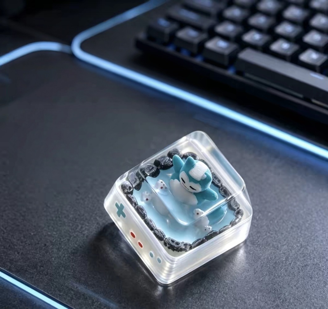 Keycap Artisan Anime - Pokémon Snorlax Tuş Başlığı Reçine Şeffaf