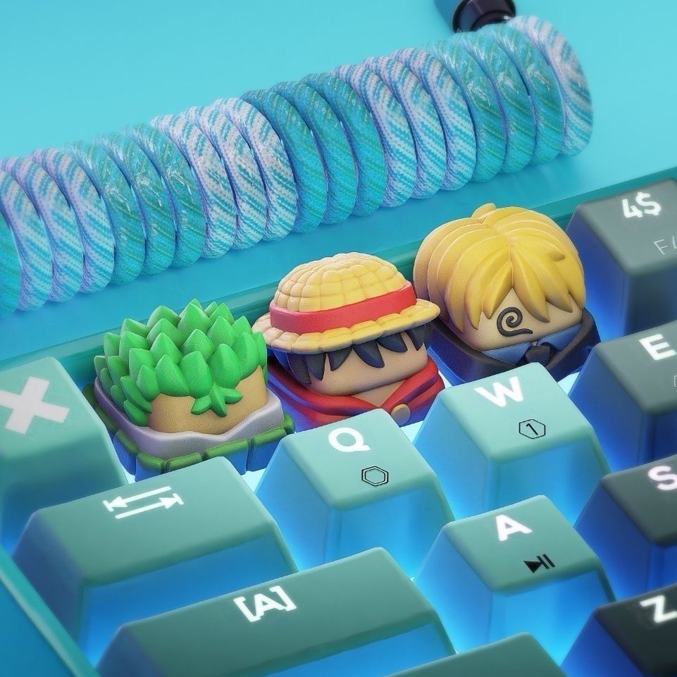 Keycap Artisan Anime - Yeni Kawaii TEK PARÇA Luffy Keycaps