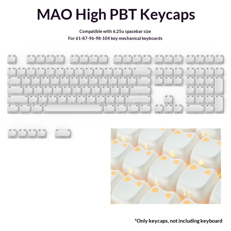 113 Tuşlu MAO Sevimli Kedi Kul - Keycap Artisan Anime incelemesi ve fiyatı